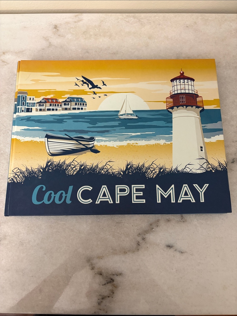Cool Cape May Decorative Coffee table book - Blue & Yellow